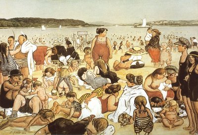 Vida de playa en Berlín 1912 de Heinrich Zille